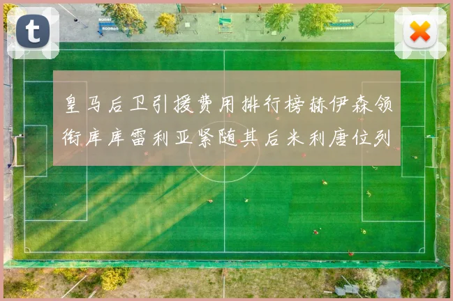 皇马后卫引援费用排行榜赫伊森领衔库库雷利亚紧随其后米利唐位列第三